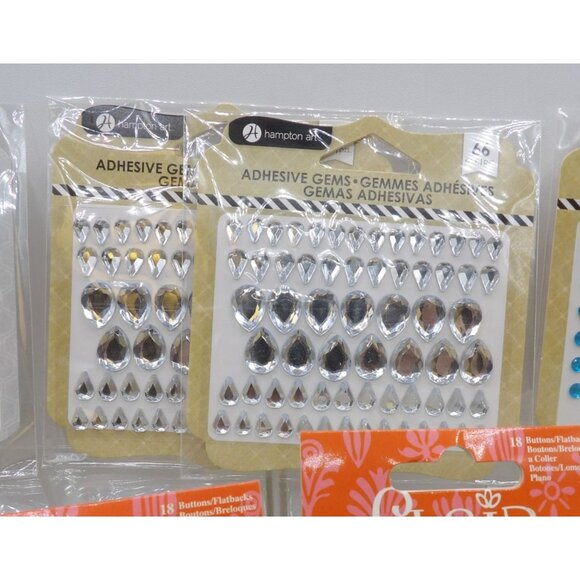 Mixed Lot Of Adhesive Gems & Buttons and Beads For Crafting & Scrapbooking - Picture 4 of 13